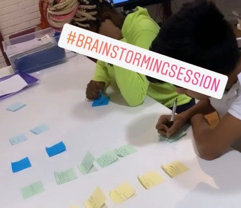 Students brainstorming ideas